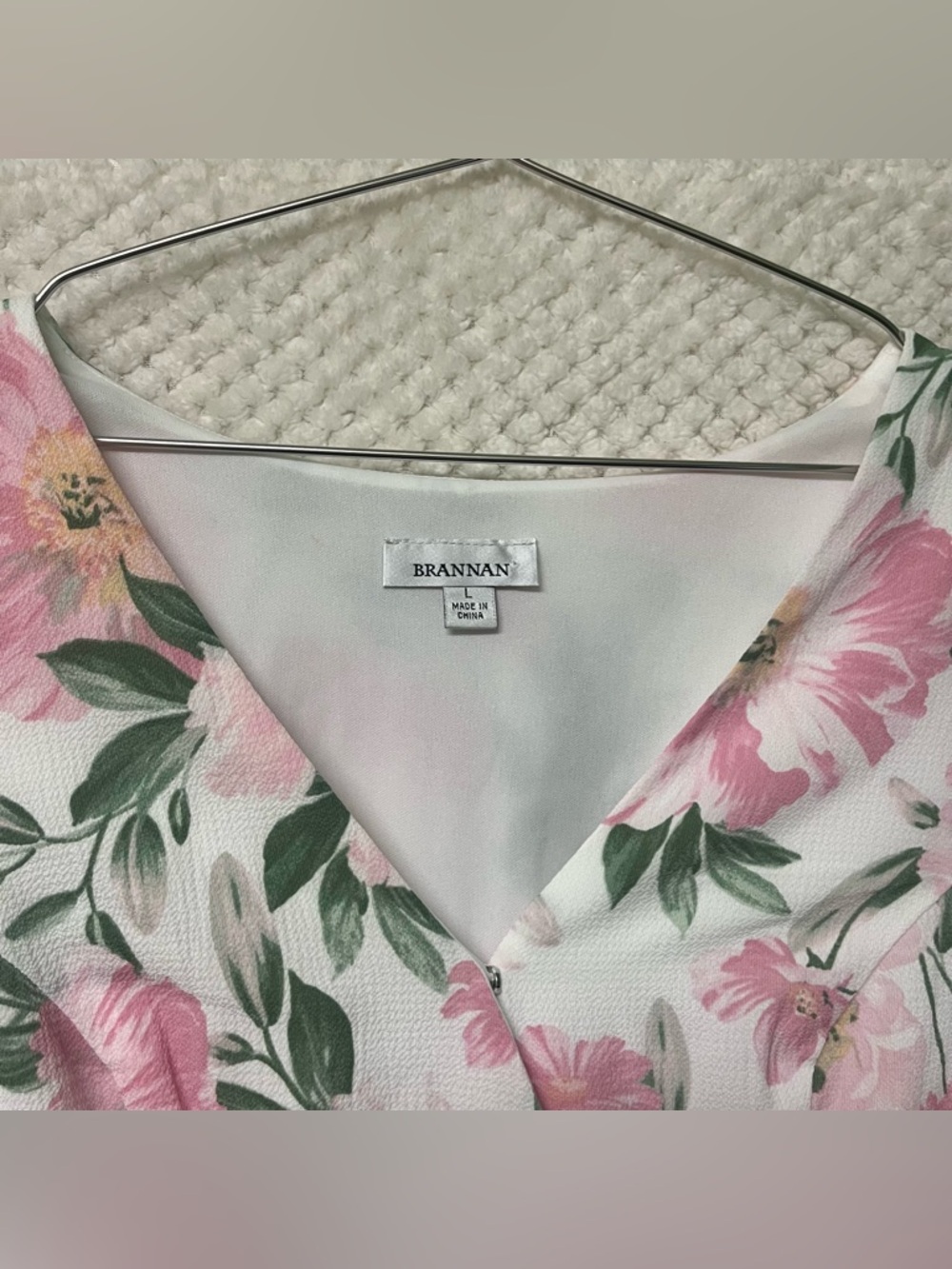 Brannan womens mini dress flutter sleeves v-neck ruffle hem floral size large - Picture 2 of 16